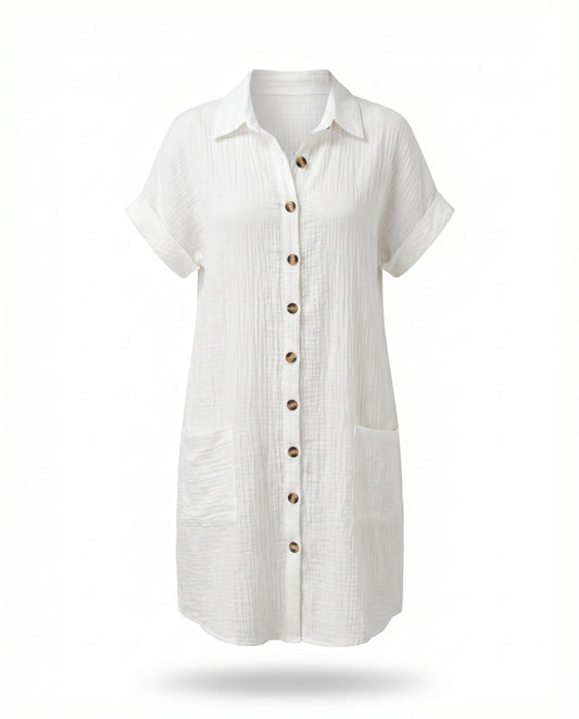 Pluma | Vestido Camisa Casual y Ligero para Mujer