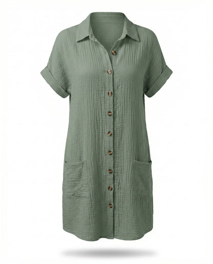 Pluma | Vestido Camisa Casual y Ligero para Mujer