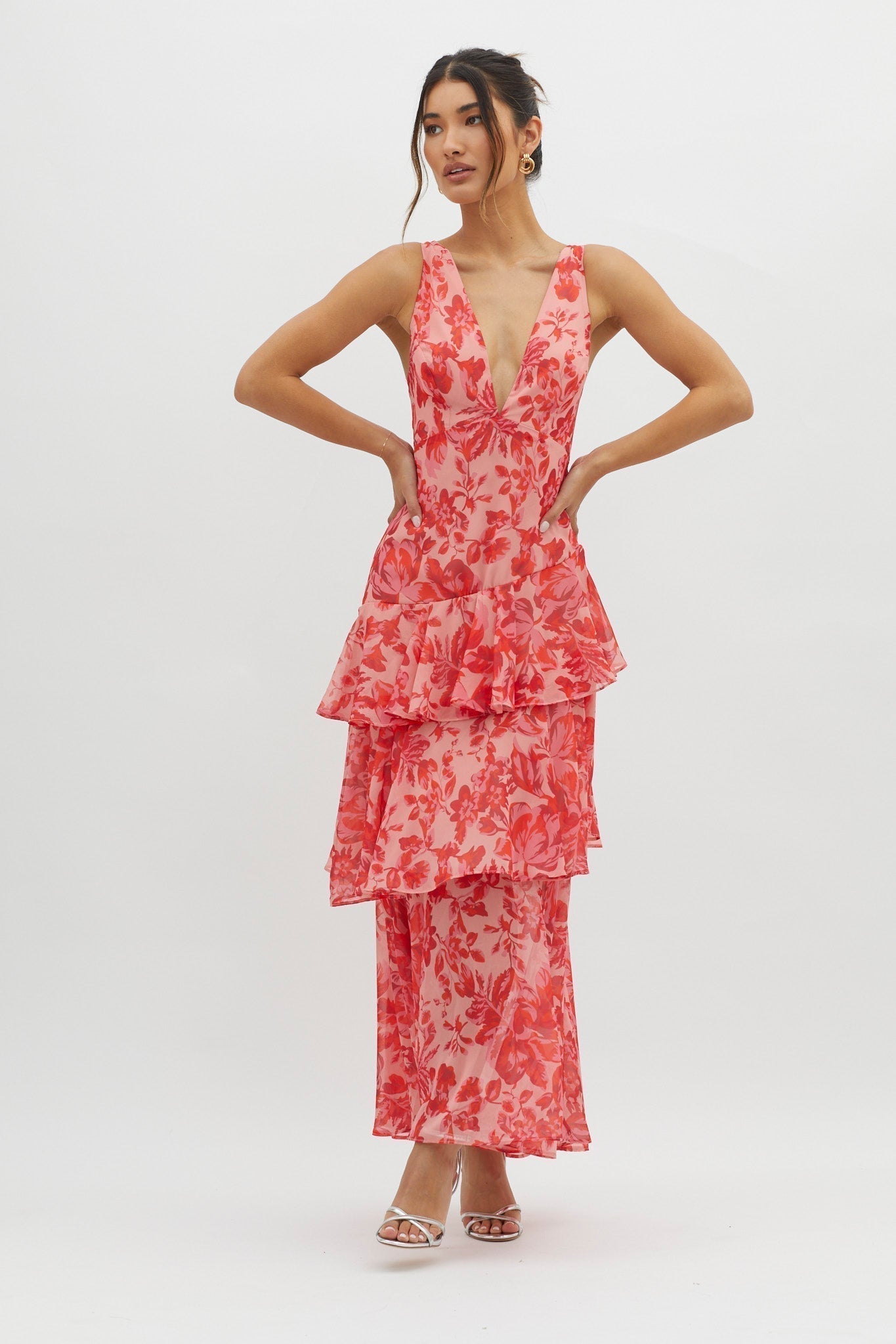 Sommerfeld | Florales Volant Maxi Kleid