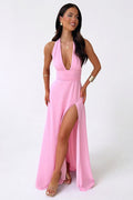 Sommerfeld | Stilvolles Neckholder-Maxikleid mit Hohem Schlitz