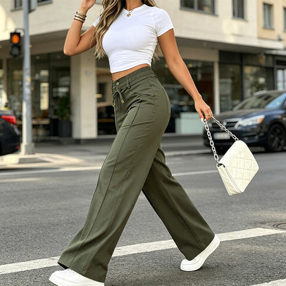 Lucía | Pantalón de Cintura Alta con Costuras Delanteras